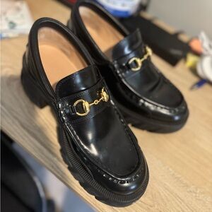 Gucci Loafers with Gold Chain Detail